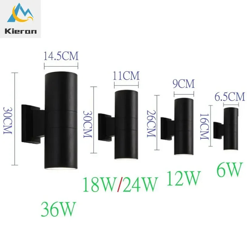 Afralia™ Waterproof LED Wall Lamp, Modern Cylinder Wall Lights for Bedroom, Study, Living Room