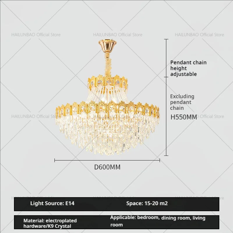 Afralia™ Luxury Crystal Chandelier: Elegant Lighting Solution for Living Room, Lobby, and Restaurant