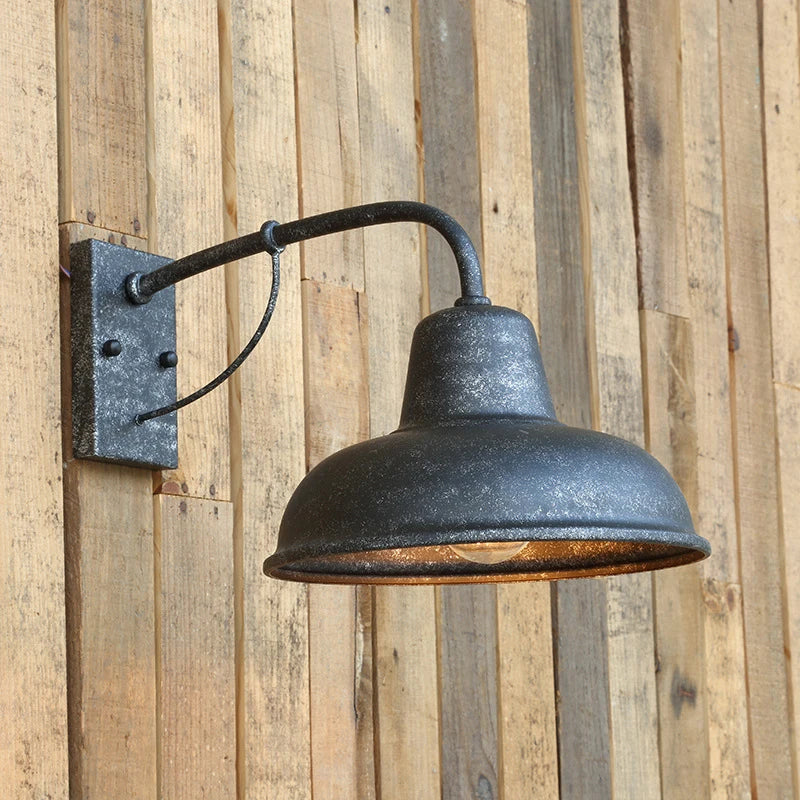 Afralia™ Iron Outdoor Garden Wall Lamp for Porch, Patio, or Restaurant Lighting