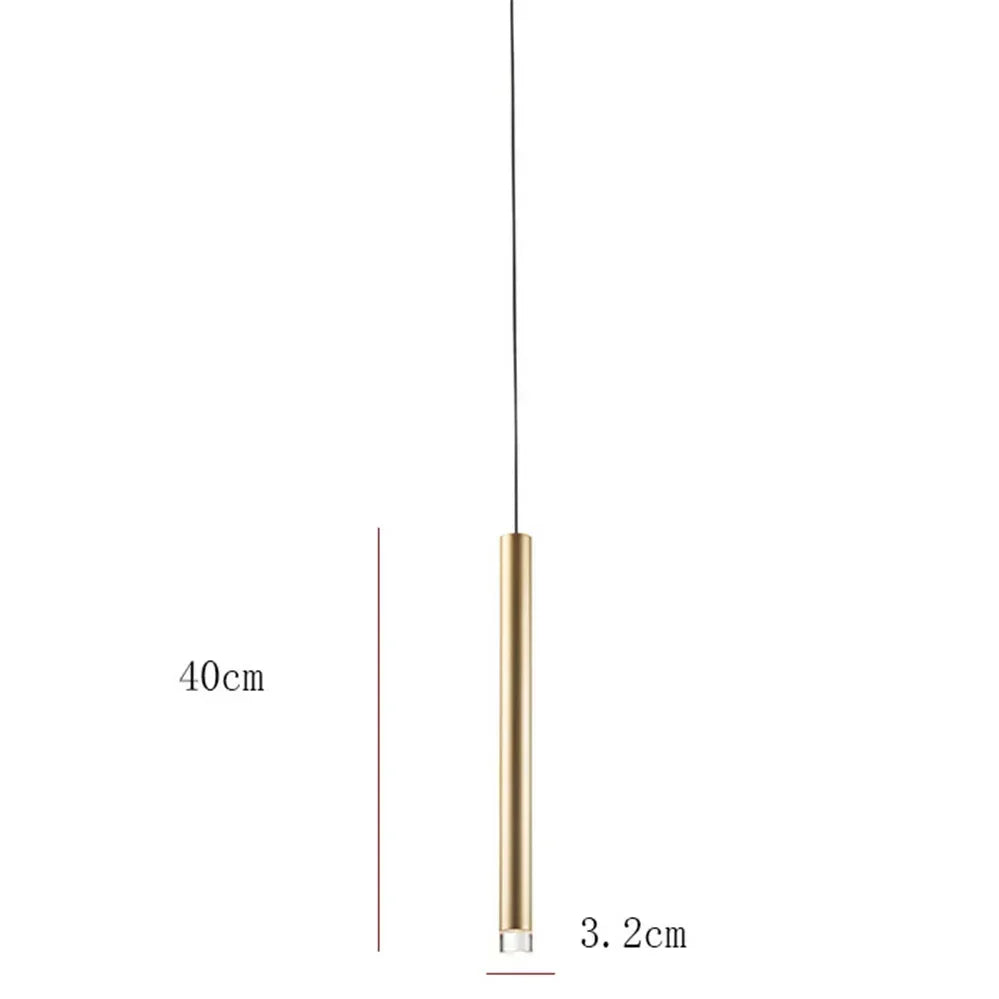 Afralia™ Gold Tube LED Pendant Lights for Kitchen Dining Office Home Decor
