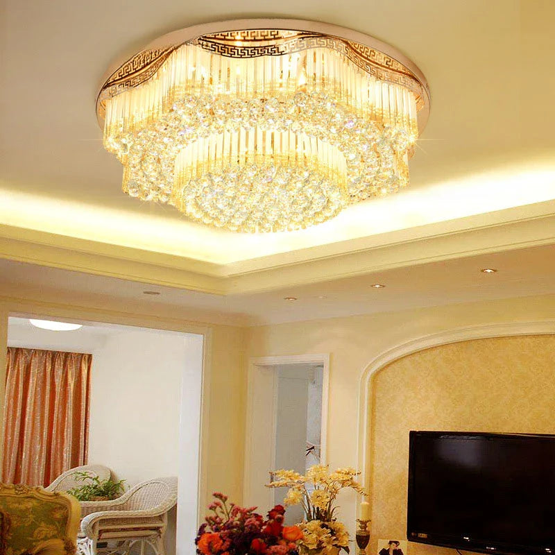 Afralia™ Modern Crystal Chandelier Ceiling Light for Living Dining Bedroom Home Lighting