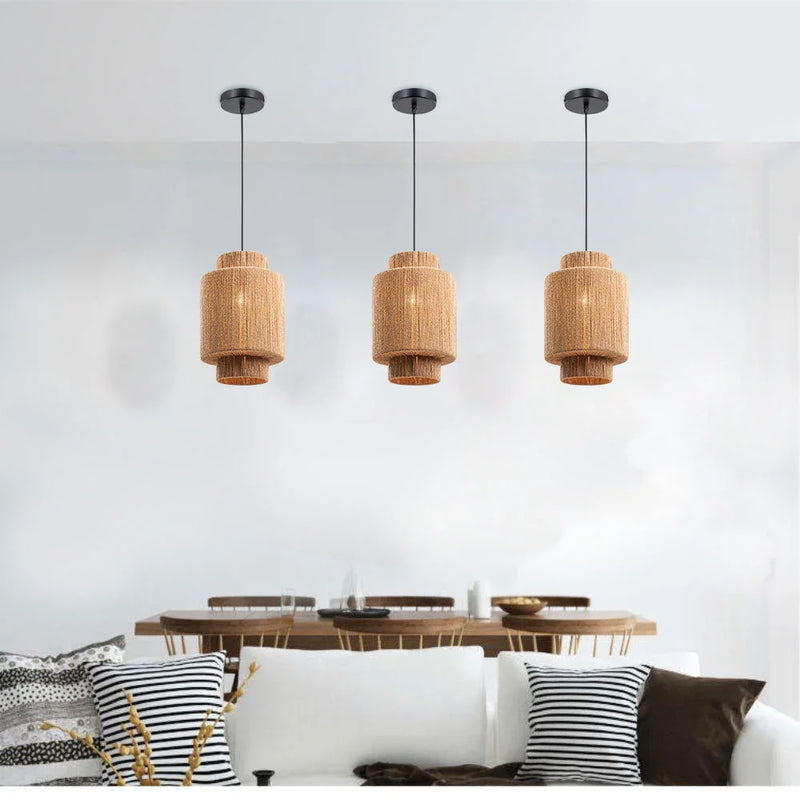 Afralia™ Straw Chandelier: Japanese Style Pendant Light for Bedroom, Living Room, Study, and More