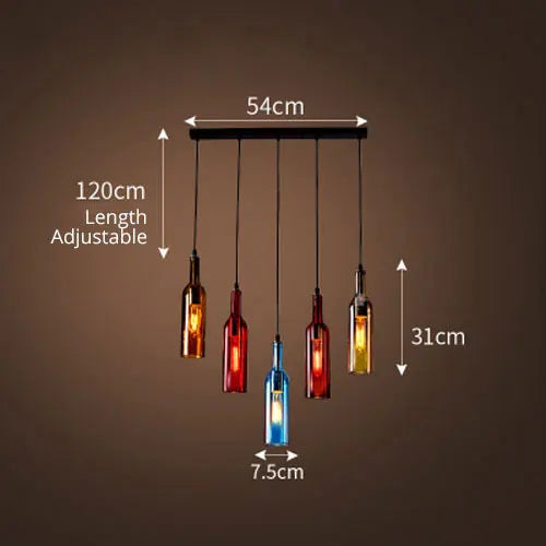 Afralia™ Nordic Wine Bottle LED Chandelier for Home Decoration