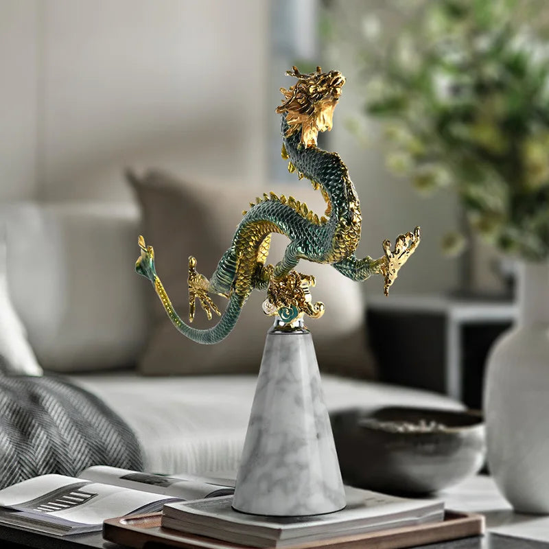 Afralia™ Chinese Dragon Phoenix Decor for Wine Cabinet Porch Study, Modern Home Gift