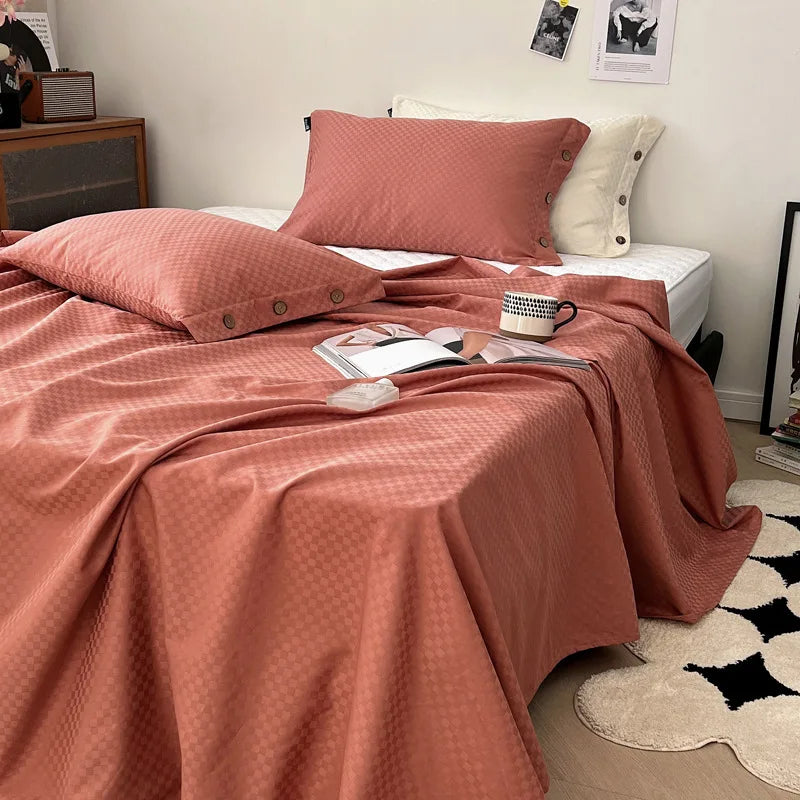 Afralia™ Soft Jacquard Satin Cotton Bed Sheet Single Bedsheet Smooth Cozy Cover