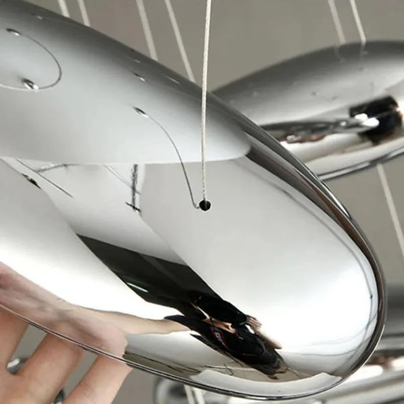 Afralia™ Water Drop Chrome LED Chandelier for Bedroom and Dining Room