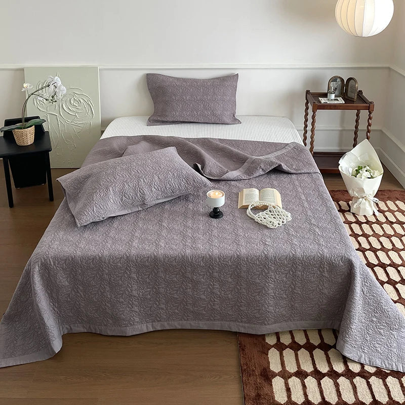 Afralia™ Cotton Quilted Bedspread Set With Pillowcases
