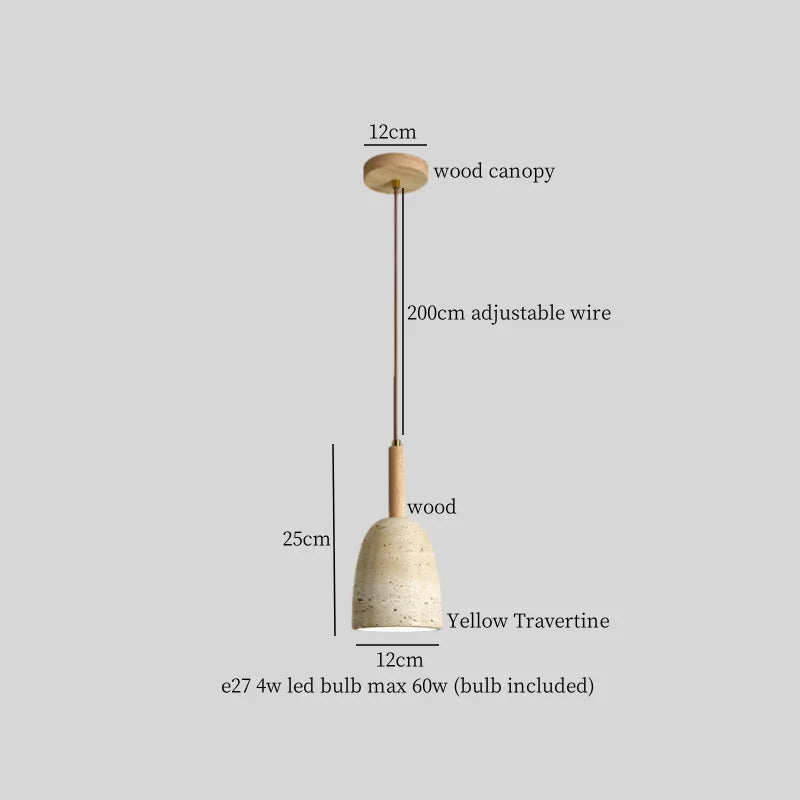 Afralia™ Yellow Travertine LED Pendant Lights with Long Arm Hanging Lamps