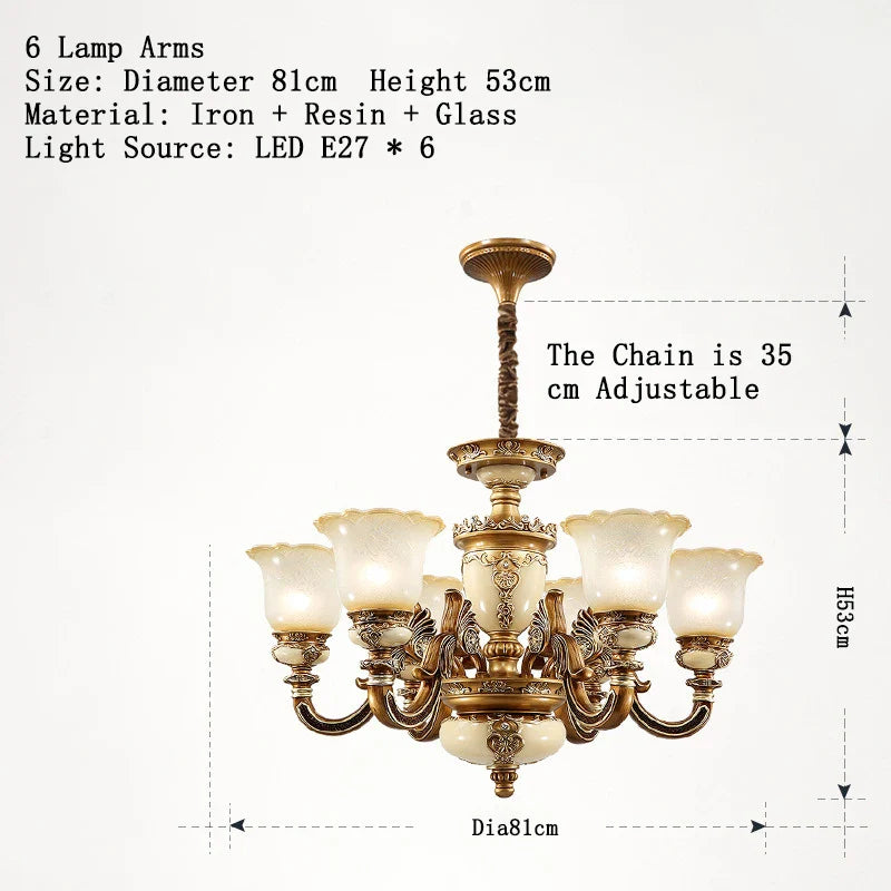 Afralia™ Luxury Resin Chandelier for Living Room, Bedroom, Dining Room, and Hotel