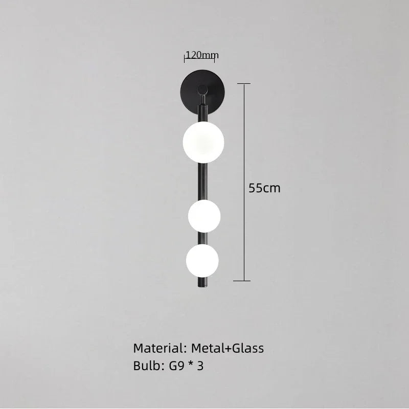 Afralia™ White Glass Ball Wall Sconce Lamp for Parlor, Bedroom, Dining Room