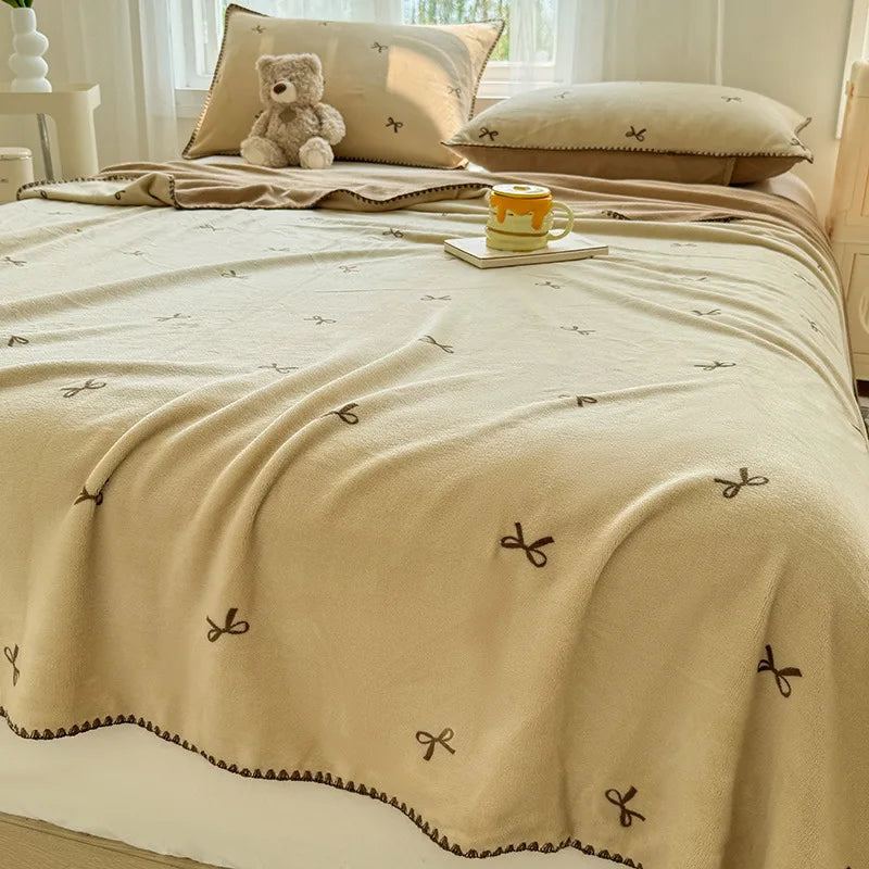 Afralia™ Cozy Coral Fleece Blanket: Perfect for Dorm, Home, or Sofa