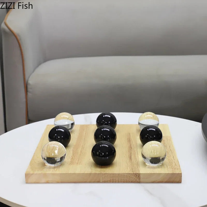 Afralia™ Wood Chessboard Set with Crystal Chess Pieces – Minimalistic Desk Decoration and Casual Game