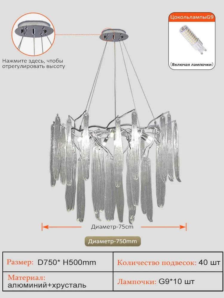 Afralia™ Gold Crystal Pendant Chandeliers - Modern Luxury Hanging Lighting for Living Room