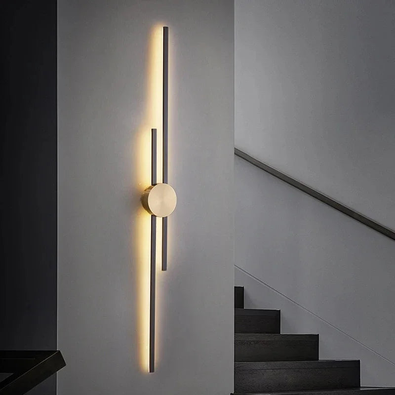 Afralia™ Postmodern Gold LED Wall Lamp Copper Sconce for Living Room
