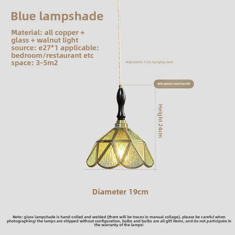 Vintage Pendant Lamp for Bedroom Bar Cafe Glass Copper LED Pendant Lights by Afralia™