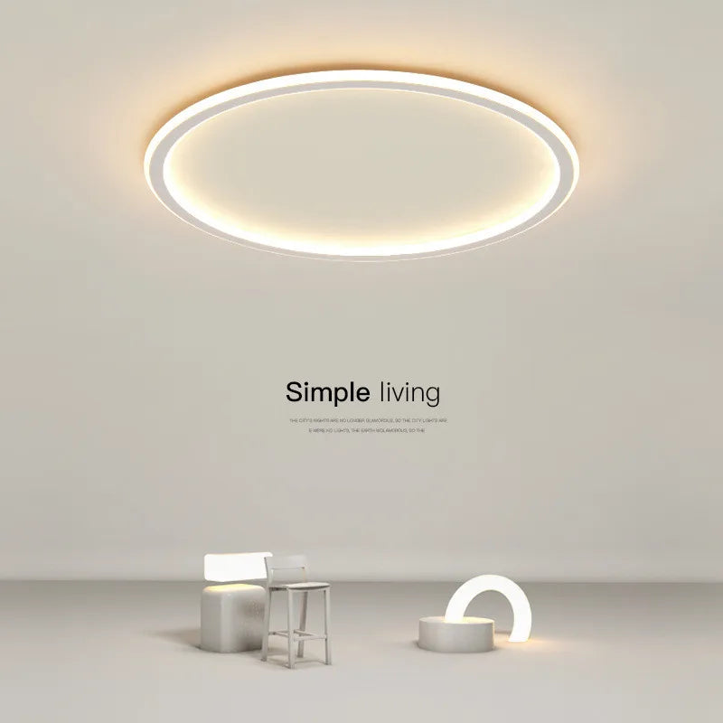 Afralia™ Modern Round Iron LED Ceiling Light for Bedroom, Foyer, and Study