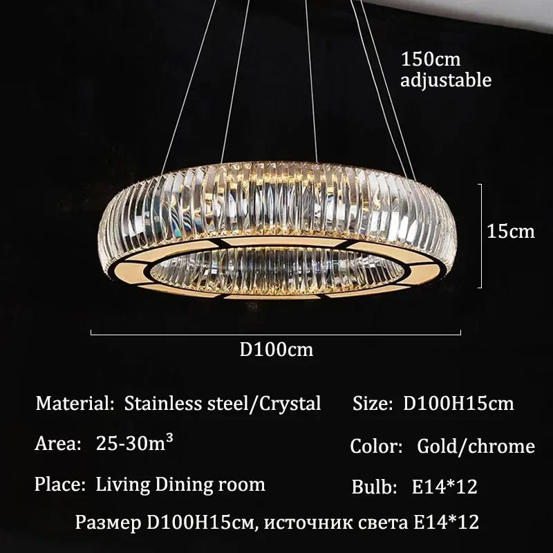 Afralia™ Crystal Luxury Living Room Ceiling Light Fixture Hanging Lamp
