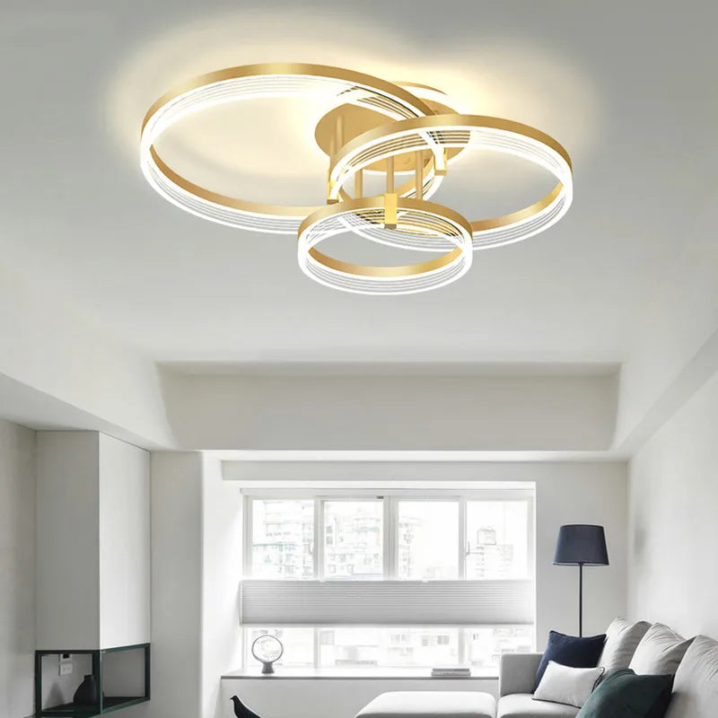 Afralia™ Acrylic Circle Chandelier Pendant Lights - Modern Indoor Lighting Decor for Living Room