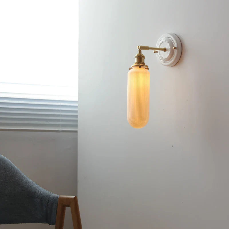 Afralia™ White Ceramic Modern Wall Lamp Beisde Bedroom Living Room Bathroom Mirror Light