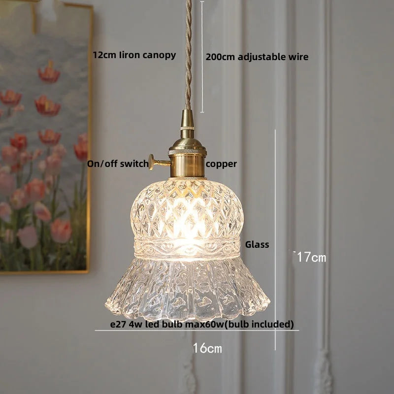 Afralia™ Modern Glass Flower Pendant Light for Living and Dining Room