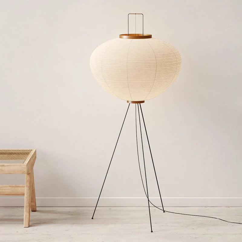 Afralia™ Handmade Wabi Sabi Rice Paper Floor Lamp for Vintage Nordic Home Decor