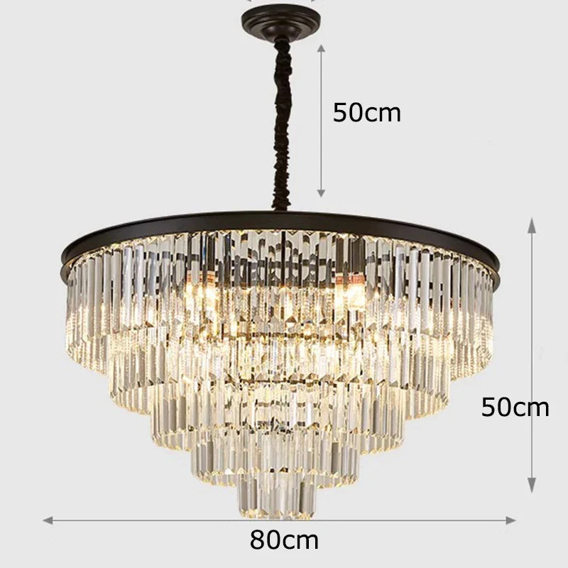 Afralia™ Crystal Chandelier Stair Pendant Light Interior Lighting for Modern Home Decor