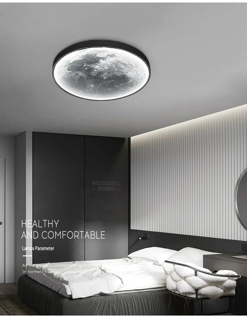 Afralia™ Moon Wall Lamp Ceiling Light Sconce LED Fixture for Living Room Bedroom Balcony