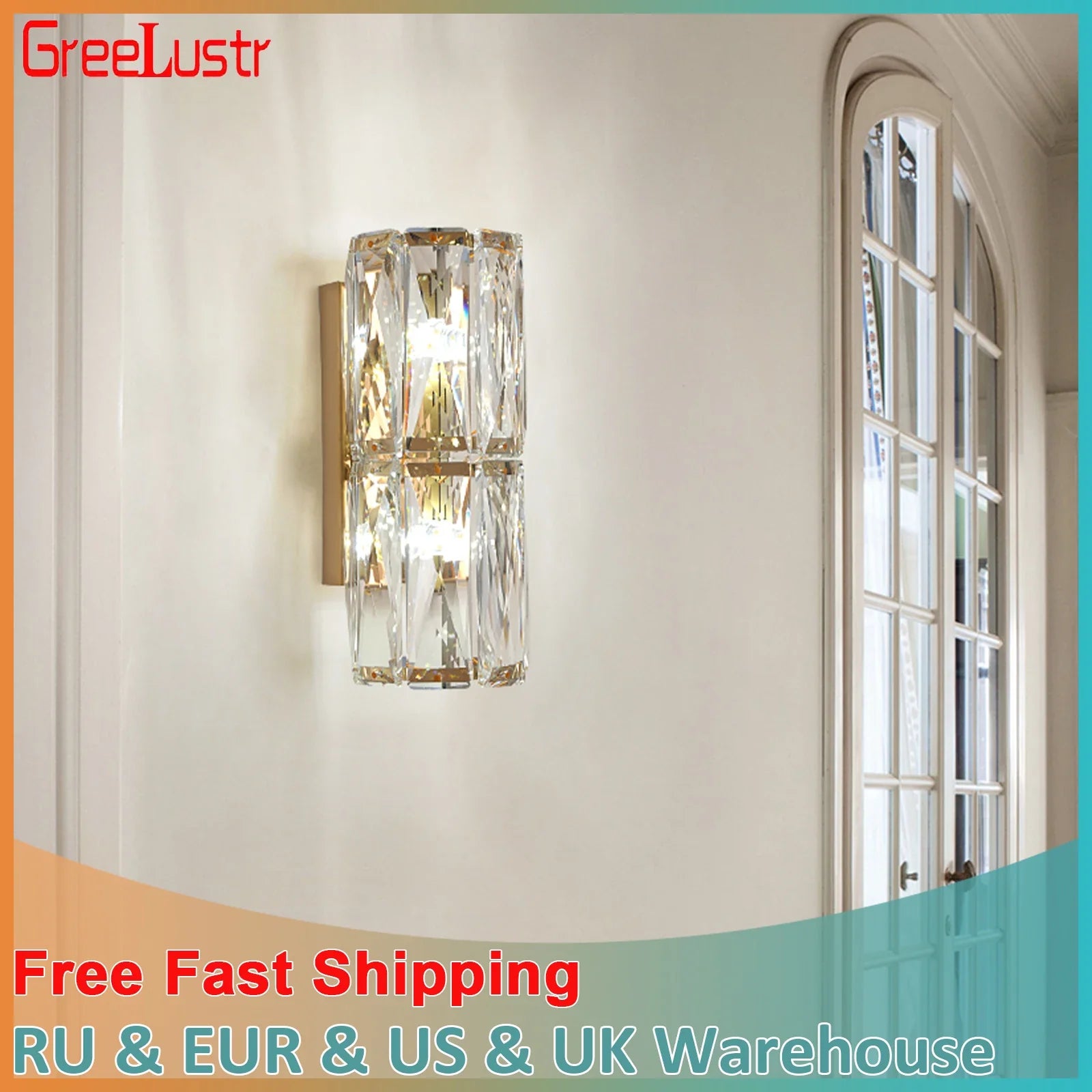 Afralia™ Modern Luxury Crystal Wall Sconce LED Light for Home Decor