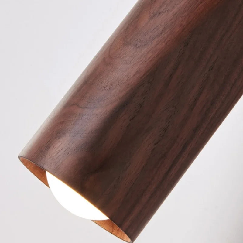 Afralia™ Wood Nordic LED Wall Light - Modern Copper Canopy Bedside Lamp
