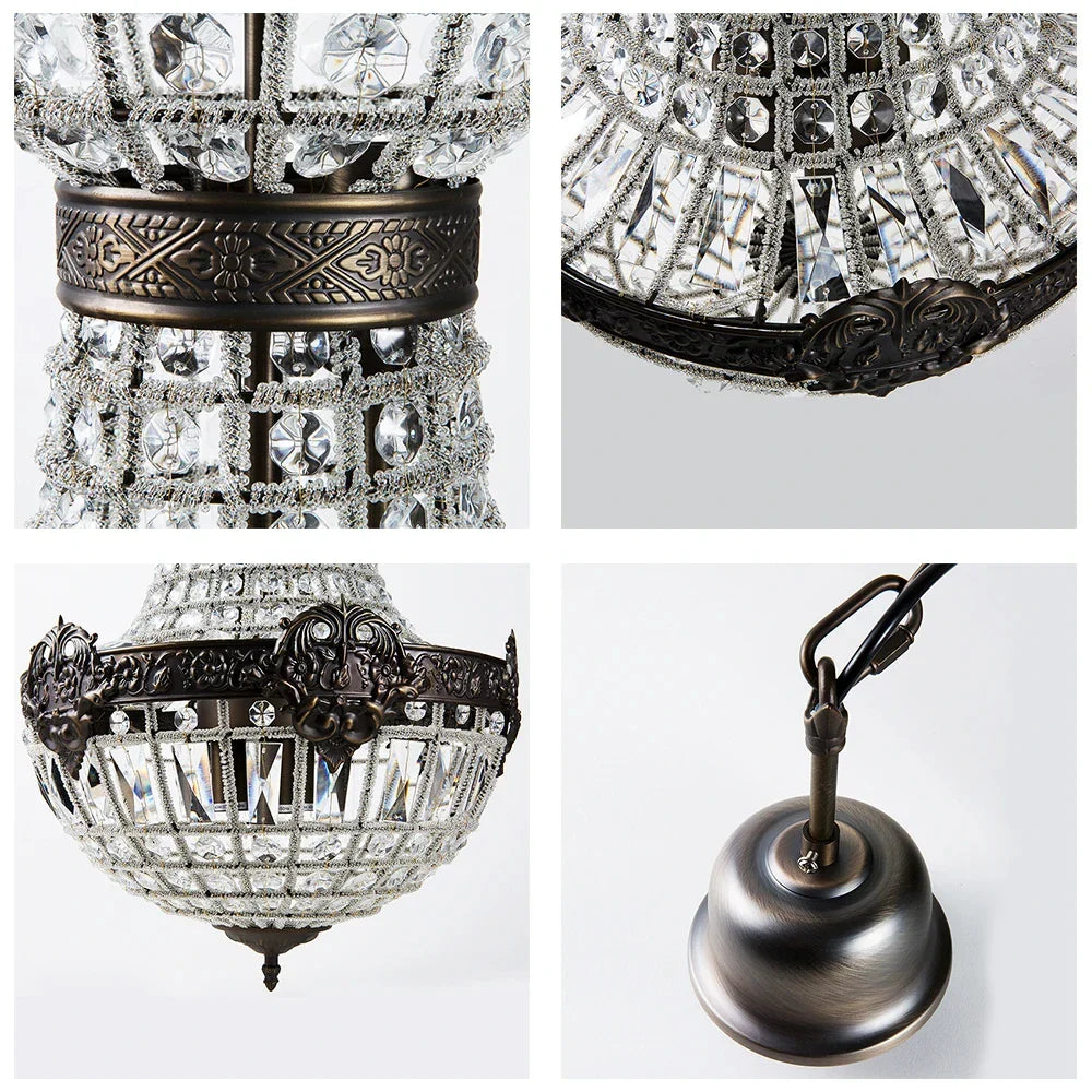 Afralia™ Vintage Crystal Chandelier: Elegant Empire Design for Luxe Living Spaces