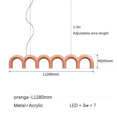 Afralia™ Blue Metal Arch Chandelier Pendant Light - Modern Design for Home Décor