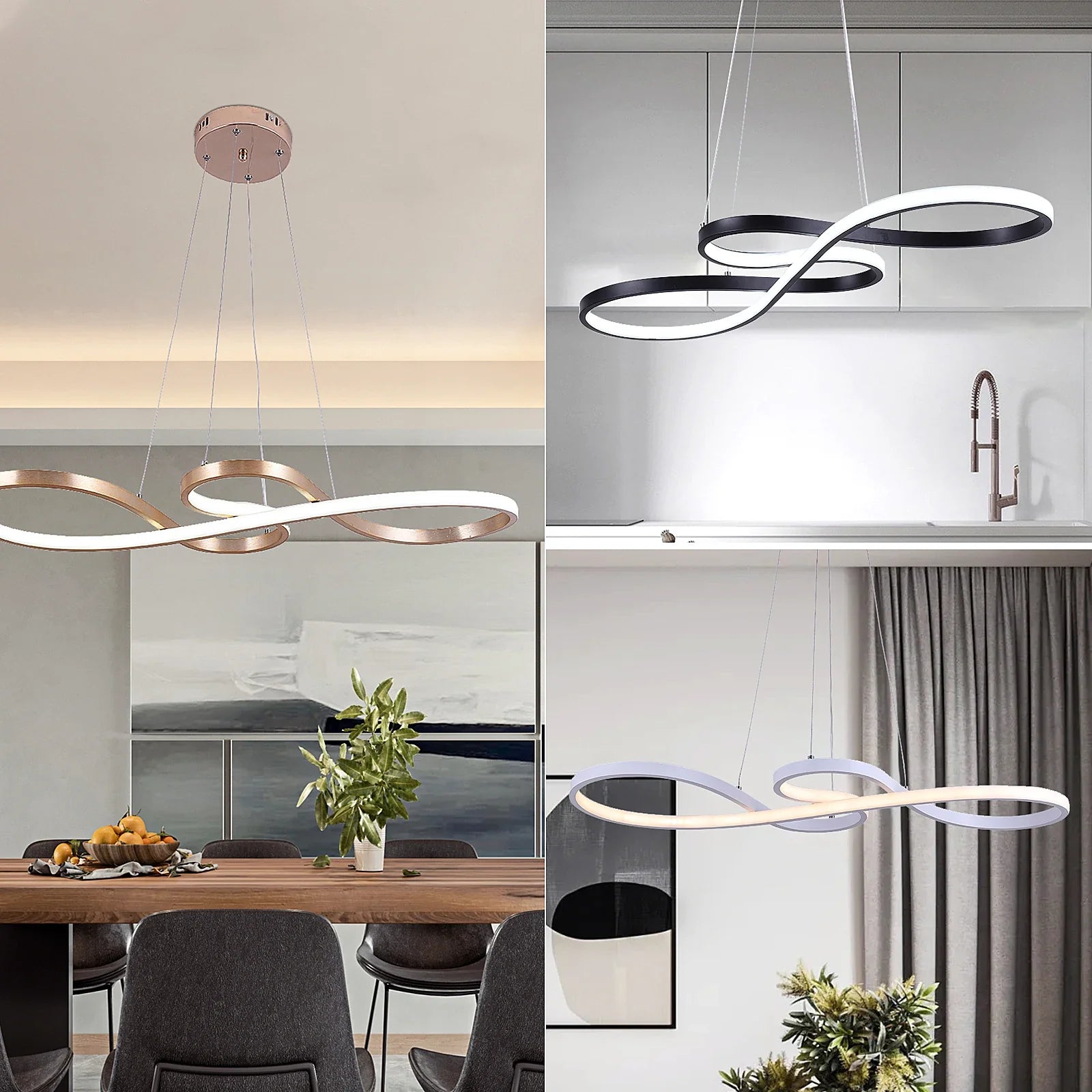 Afralia™ Acrylic LED Chandelier Pendant Light Minimalist Ceiling Lamp for Modern Decor