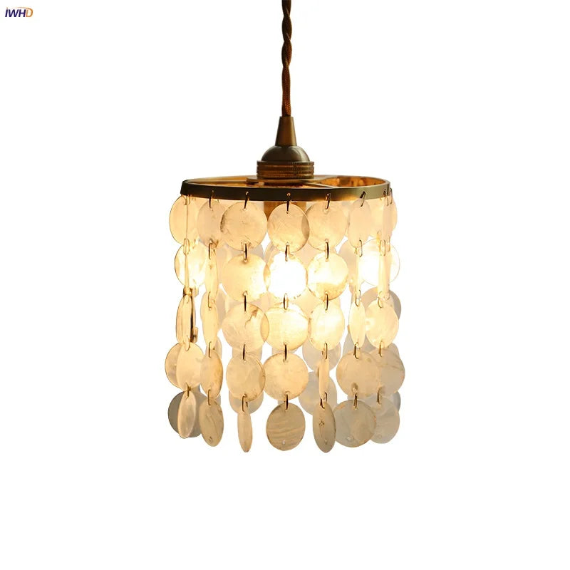 Afralia™ Shell LED Pendant Light - Modern Nordic Copper Hanging Lamp