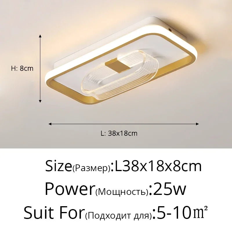 Afralia™ Modern LED Ceiling Lamp for Home Aisle Balcony Study Office - Aluminum Acrylic