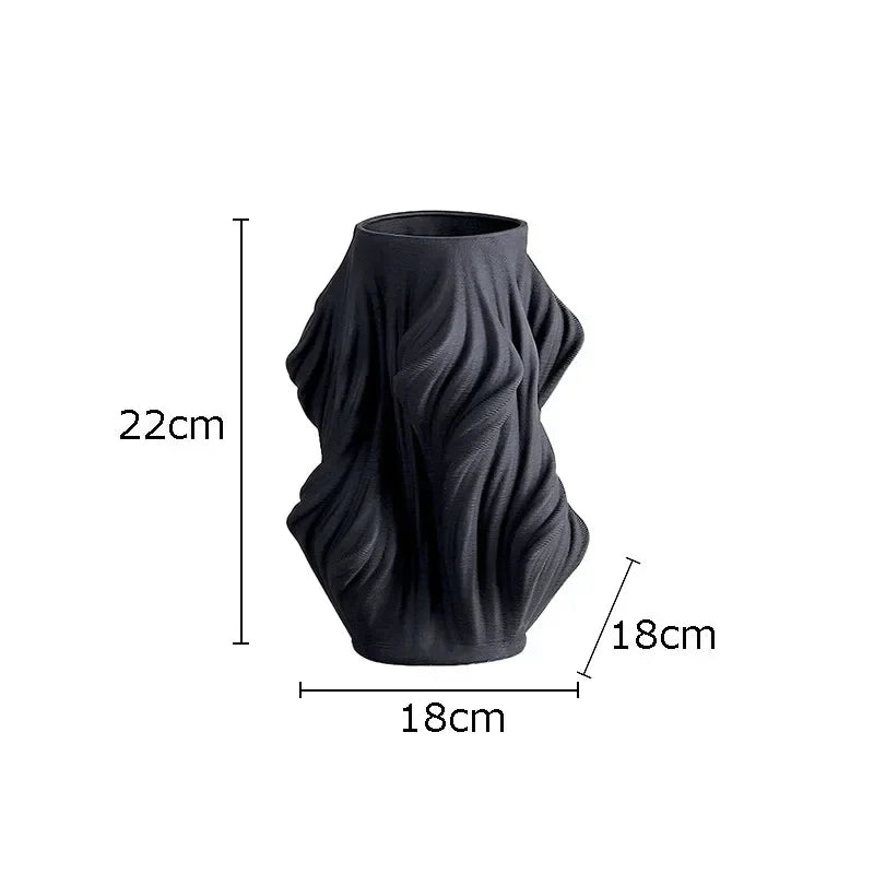 Afralia™ Ceramic Vase with Artificial Flowers for Desk Decoration and Room Aesthetics