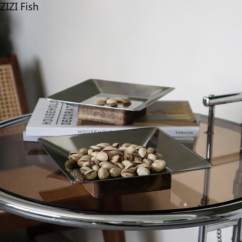 Afralia Acacia Wooden Fruit Bowl Tray for Living Room Coffee Table Décor