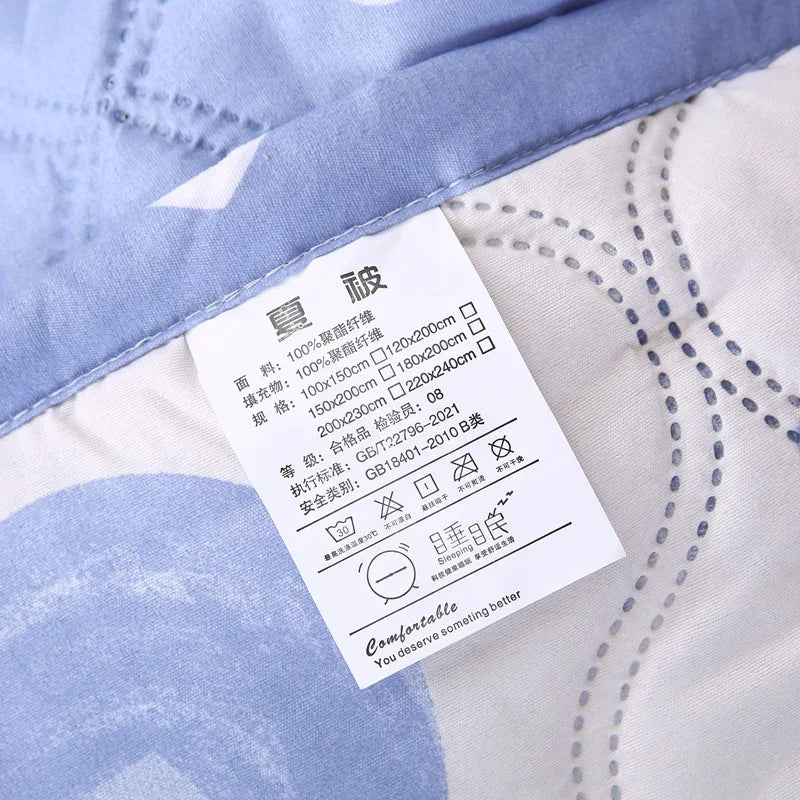 Afralia™ Quilted Summer Quilt & Pillowcase Set: Soft, Breathable, Washable Double Blanket