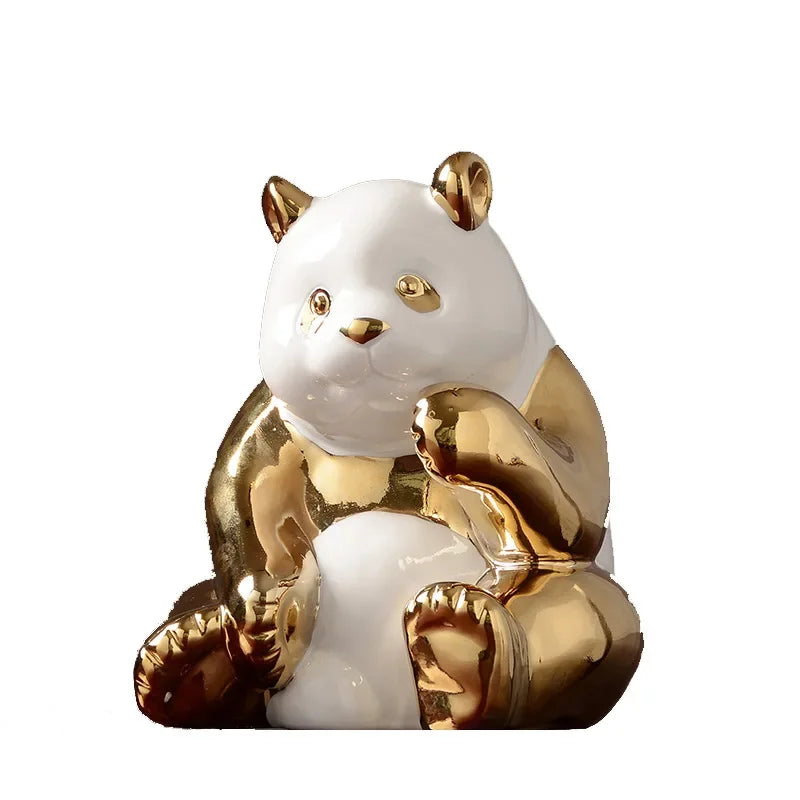 Afralia™ Panda Ceramic Crafts Decoration for Home and Office
