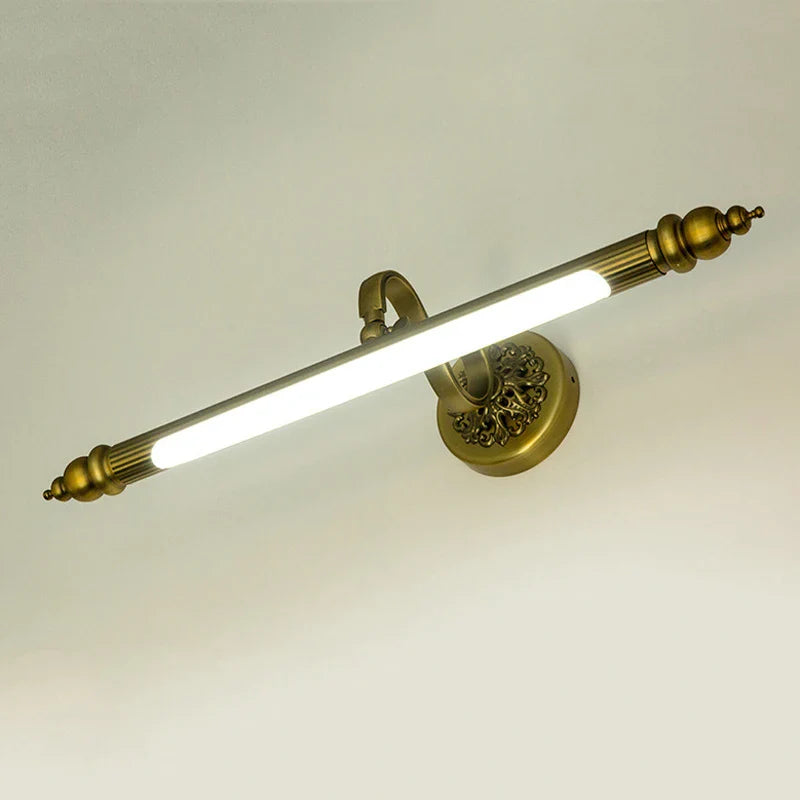 Afralia™ Antique Golden Europe Bronze Mirror Lamp LED 8W 51cm Bedroom Wall Light