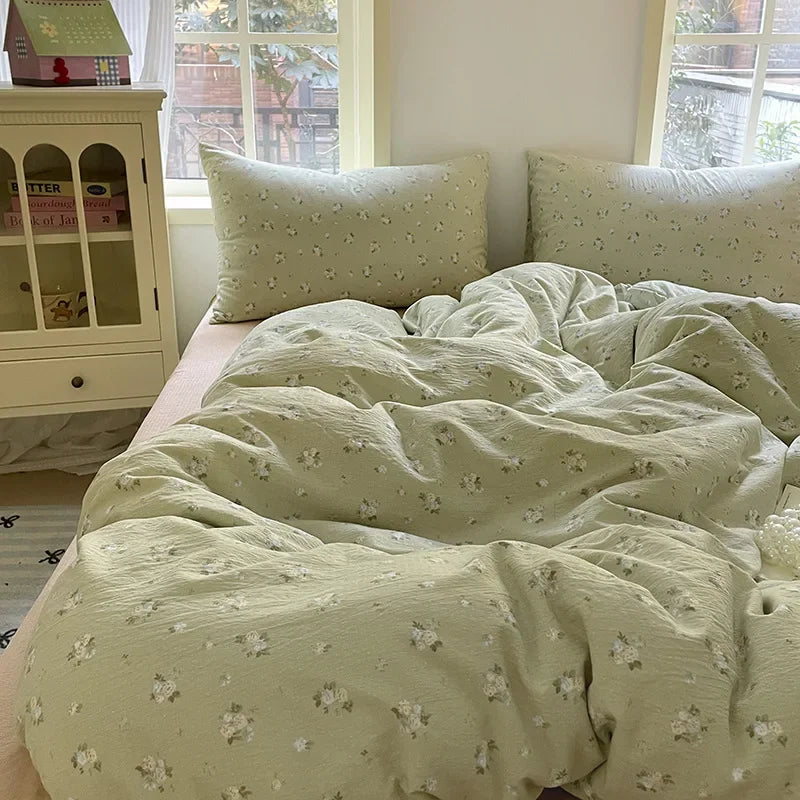 Afralia™ Double Layer Yarn Bedspread Set King/Queen Breathable Comfortable Bedding