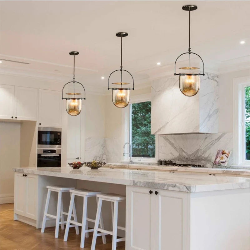 Afralia™ Glass Pendant Light: Vintage Scandinavian Ceiling Lamp for Dining Room, Bar, Bedroom