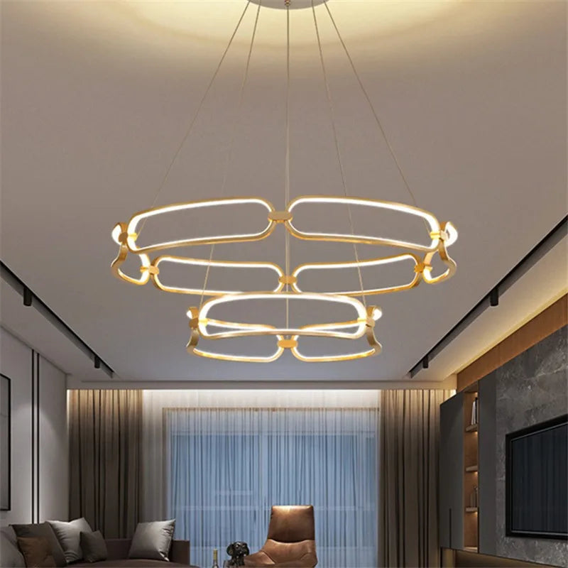 Afralia™ Adara Luxury LED Chandelier: Modern Ring Light for Home Interior Decoration