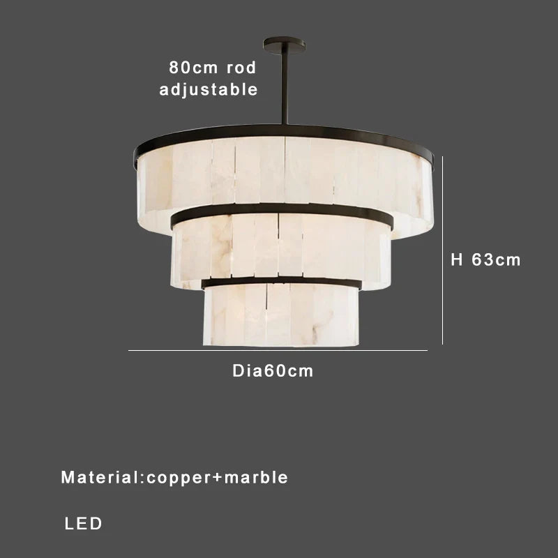 Afralia™ Marble Pendant Light: Luxury Dimmable LED Chandelier for Dining Room Decor