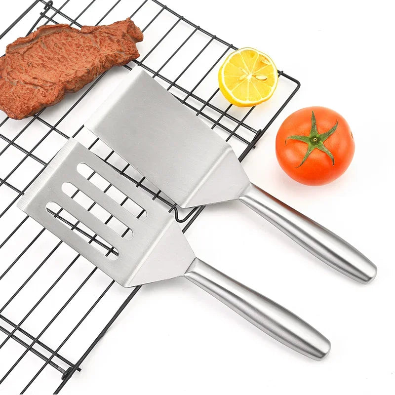 Afralia™ Steak Spatula Pancake Turner BBQ Tools Wood Handle Kitchen Beef Grill Shovel