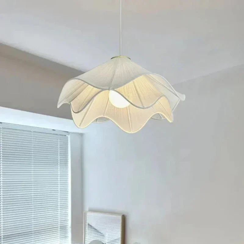 Afralia Fabric Petal Pendant Lights - Nordic Creamy Bar Suspension Lamp