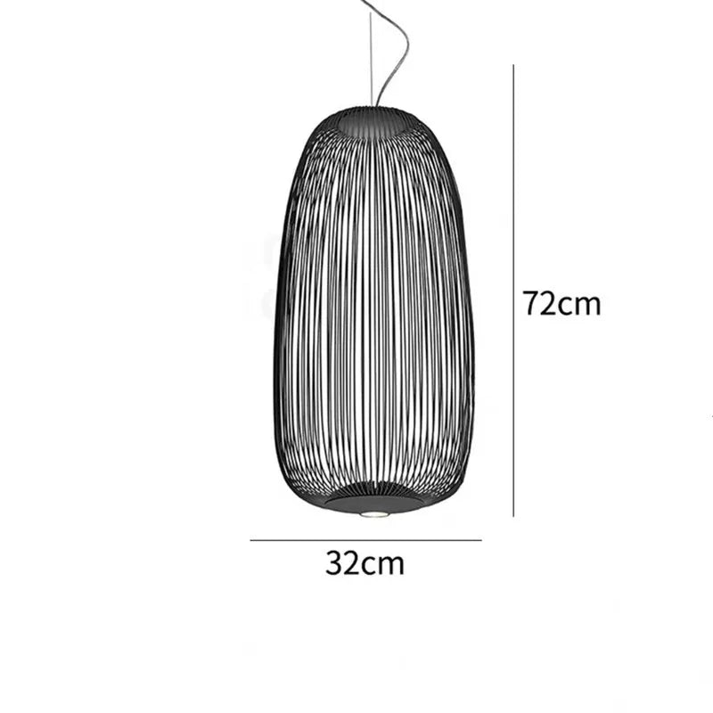 Afralia™ Spokes Pendant: Minimalist Birdcage Hanging Light for Villa, Lobby, Staircase & Home Decor
