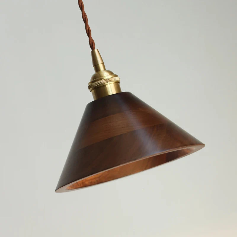 Afralia™ Walnut Wood LED Pendant Lamp 200cm Adjustable Nordic Modern Hanging Light
