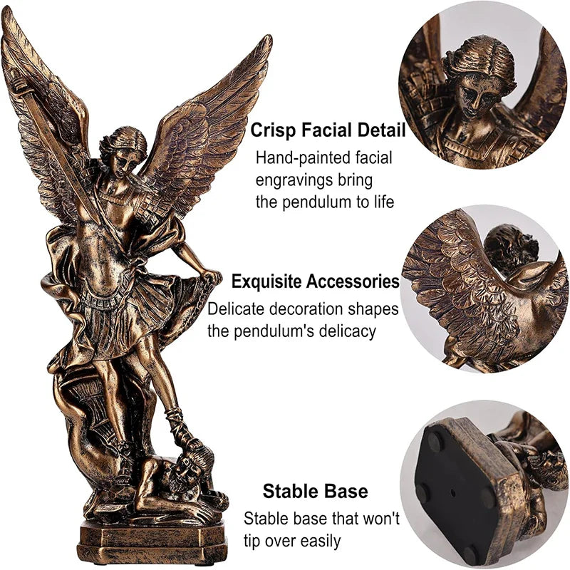 Afralia™ St. Michael Archangel Statue: St. Michael Over Satan Collection Sculpture