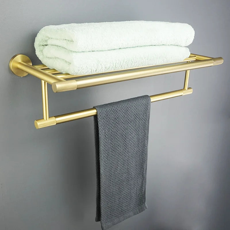 Afralia™ Brushed Gold Bathroom Accessories Set