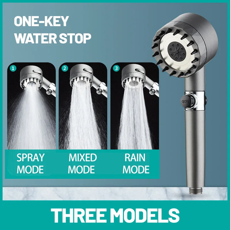 Afralia™ High Pressure Shower Head Set with 3 Modes and Hose Holder for Bathroom